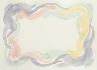 Watercolor frame border with soft pastel colors and flowing organic shapes on textured paper background for artistic design projects.