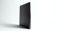 Sleek black tablet device with thin metallic frame isolated on white background, ready for tech product mockups and digital design applications.