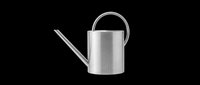 Sleek stainless steel watering can isolated on transparent background, ready for T-shirt design, stickers, clipart, print on demand, and sublimation projects.