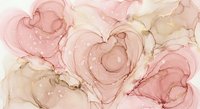 Abstract watercolor hearts in soft pink and beige tones with flowing organic shapes and delicate textures for romantic designs and Valentine's Day projects.