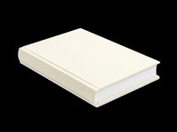 Blank hardcover book with cream cover isolated on transparent background, ready for design use in mockups, stickers, clipart, print on demand, and sublimation projects.