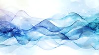 Flowing abstract watercolor waves in shades of blue and purple create ethereal transparent layers with gentle movement and organic shapes on white background.