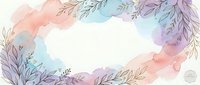 Watercolor floral frame with pastel botanical elements and soft color splashes creating elegant border for wedding invitations and feminine designs.