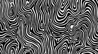 Abstract black and white wavy lines creating organic flowing pattern. Seamless repeating background design with curved striped shapes and swirling contours for textile and surface patterns.