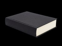 Black hardcover book isolated on transparent background, ready for design use in stickers, clipart, print on demand, T-shirts, and sublimation projects.