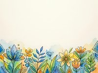 Watercolor floral border with colorful flowers and leaves on a light background, perfect for greeting cards, invitations, and spring designs.