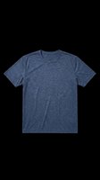 Heather navy blue crew neck t-shirt isolated on transparent background, ready for sublimation, print-on-demand, and apparel design projects.