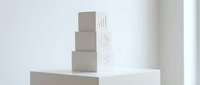 Stacked cardboard boxes with growth chart icons on white background, isolated for business and logistics design projects.