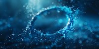 Glowing blue particles forming spiral shape against dark background with bokeh effect and magical sparkle dust creates mystical atmosphere for fantasy designs.