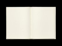 Open blank notebook with empty pages, isolated on transparent background. Ready for t-shirt design, stickers, clipart, print on demand, and sublimation projects.