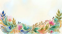 Colorful botanical ornament with flowing leaves, flowers and decorative swirls on isolated transparent background, ready for design projects and clipart use.