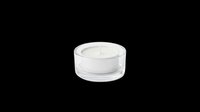 Unlit tealight candle in a clear plastic cup, isolated on transparent background, ready for stickers, print on demand, T-shirt design, and clipart use.