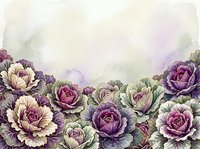 Watercolor garden border featuring purple and cream peonies with soft green foliage and delicate washes, suitable for invitations, stationery, and floral design projects.