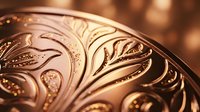 Ornate copper metalwork with intricate floral engravings and decorative scrollwork patterns showcasing traditional craftsmanship and artistic detail.