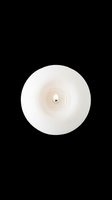 White pillar candle top view with glowing flame, isolated on transparent background. Ready for stickers, print on demand, T-shirt design, clipart, and sublimation use.