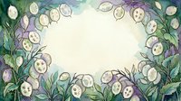 Decorative frame with hand-drawn botanical elements and sliced lemons, limes, and citrus fruits arranged around cream background, suitable for invitations, greeting cards, and design projects.