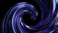 Abstract swirling vortex with glowing blue and purple neon lines spiraling into darkness, creating dynamic motion and energy for modern design projects.