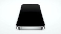 Smartphone with black screen and silver metallic frame isolated on white background, ready for app mockups, UI design, and digital product presentations.