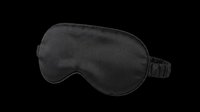 Soft black sleep mask with elastic strap isolated on transparent background, ready for clipart, print-on-demand, sublimation, t-shirt design, and sticker applications.