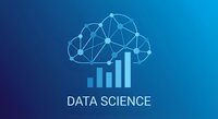 Digital cloud computing network with geometric brain and growth chart representing data science analytics and artificial intelligence technology solutions.