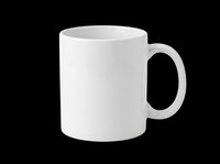Blank white ceramic mug isolated on transparent background, ready for custom design, sublimation printing, and print-on-demand merchandise applications.