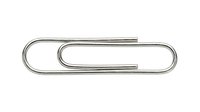 Metallic paper clip isolated on white background, ready for office supply designs, stationery graphics, and business-related projects.