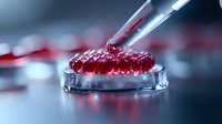 Red caviar on metal spoon with tweezers against blurred background, luxury gourmet seafood delicacy in dramatic lighting for restaurant menu and food design.