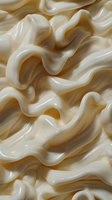 Smooth flowing waves of creamy white and beige create luxurious abstract background pattern with soft glossy texture and gentle curves for elegant design projects.