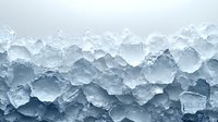 Dramatic close-up of frozen ice crystals forming abstract mountainous landscape pattern in cool blue tones, creating natural minimalist winter background texture.