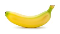 Fresh ripe yellow banana isolated on white background for healthy eating, nutrition concepts, smoothie ingredients, and organic food designs.