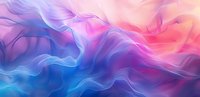 Ethereal flowing waves in pink, purple and blue create abstract background with smooth gradient transitions and dynamic fluid movement patterns.