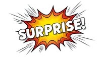 Comic book style burst with surprise text in bold letters. Pop art explosion graphic for marketing, advertising and promotional materials.