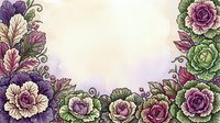 Vintage floral border with purple and pink roses, green foliage on cream background. Suitable for invitations, greeting cards, and decorative design projects.
