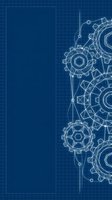 Technical blueprint background with mechanical gears and cogs design on grid pattern for engineering and industrial projects.