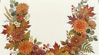 Watercolor autumn floral wreath with chrysanthemums, dahlias, roses, maple leaves, berries, and ferns in warm orange and red tones.