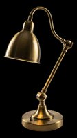 Vintage brass desk lamp with adjustable arm, isolated on transparent background, ready for T-shirt design, clipart, stickers, print on demand, and sublimation projects.