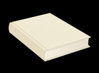 Blank hardcover book in cream tone, isolated on transparent background. Ready for stickers, clipart, t-shirt design, print on demand, and sublimation projects.
