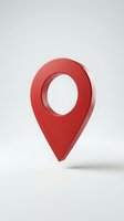Red location pin marker icon isolated on white background for navigation, maps, and GPS applications.