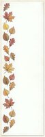 Autumn leaves border with maple oak and birch foliage in warm colors on cream background for seasonal designs and fall decorations.