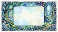 Ornate fantasy frame with mystical dragons and floral elements surrounding blank space for text or design. Decorative border with intricate details.