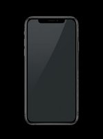 Modern dark smartphone with blank screen, isolated on transparent background. Ready for mockups, app presentations, digital design, stickers, and print on demand projects.