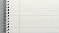 Blank lined spiral notebook paper with metal rings and red margin line for writing notes, journaling, and educational projects.