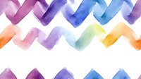 Watercolor ribbon stripes in gradient colors including pink, purple, blue, yellow, and orange on white background. Isolated design element suitable for invitations, cards, and web graphics.