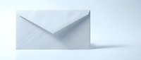 White paper envelope standing upright on light background, casting soft shadow. Classic mail concept for communication, correspondence, and business messaging.