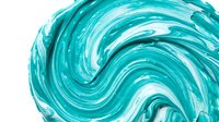 Turquoise and white swirling liquid paint strokes creating an abstract flowing pattern, suitable for backgrounds, web design, and creative projects.