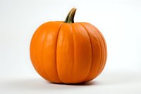 Fresh orange pumpkin isolated on white background. Natural autumn gourd with stem and distinctive ribbed texture suitable for seasonal designs and harvest themes.