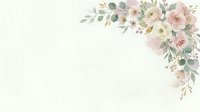 Soft pastel roses and eucalyptus leaves arranged in corner composition with cream background, suitable for wedding invitations, greeting cards, and stationery design projects.