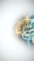 Digital brain with glowing neural networks and electric connections on light background for artificial intelligence and technology concepts.