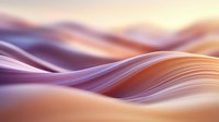 Smooth flowing waves in purple and orange gradient create abstract landscape with soft curves and gentle motion, suitable for modern minimalist designs and backgrounds.