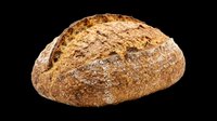 Rustic whole grain artisan bread loaf isolated on transparent background, ready for bakery menus, food blogs, stickers, print on demand, and T-shirt design use.